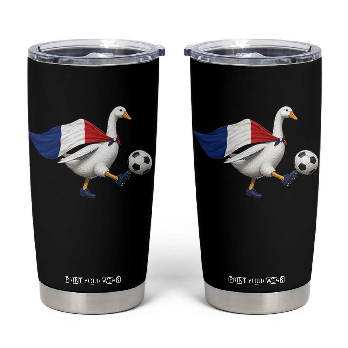 France Soccer Goose Tumbler Cup French Flag Patriotic Football Fan Graphic TS10 Black Print Your Wear