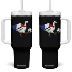 France Soccer Goose Tumbler With Handle French Flag Patriotic Football Fan Graphic TS10 One Size: 40 oz Black Print Your Wear