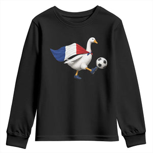 France Soccer Goose Youth Sweatshirt French Flag Patriotic Football Fan Graphic TS10 Black Print Your Wear