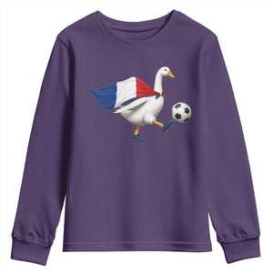France Soccer Goose Youth Sweatshirt French Flag Patriotic Football Fan Graphic TS10 Purple Print Your Wear