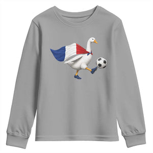 France Soccer Goose Youth Sweatshirt French Flag Patriotic Football Fan Graphic TS10 Sport Gray Print Your Wear