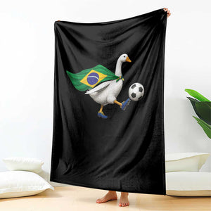 Brazil Soccer Goose Throw Blanket Brazilian Flag Patriotic Football Fan Graphic TS10 Print Your Wear