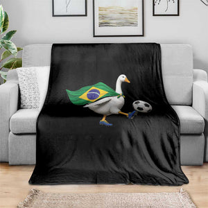 Brazil Soccer Goose Throw Blanket Brazilian Flag Patriotic Football Fan Graphic TS10 Print Your Wear