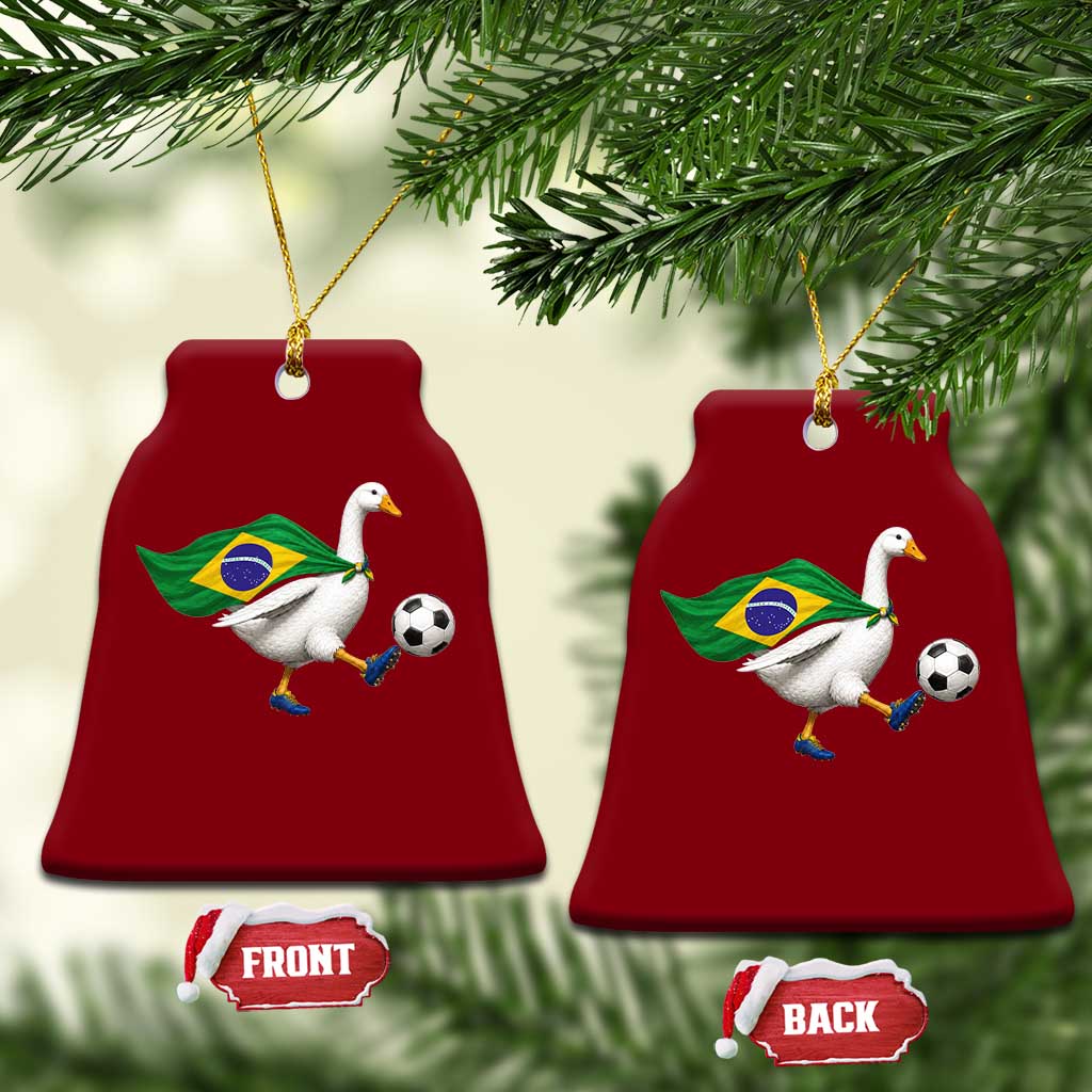 Brazil Soccer Goose Ceramic Ornament Brazilian Flag Patriotic Football Fan Graphic TS10 Print Your Wear
