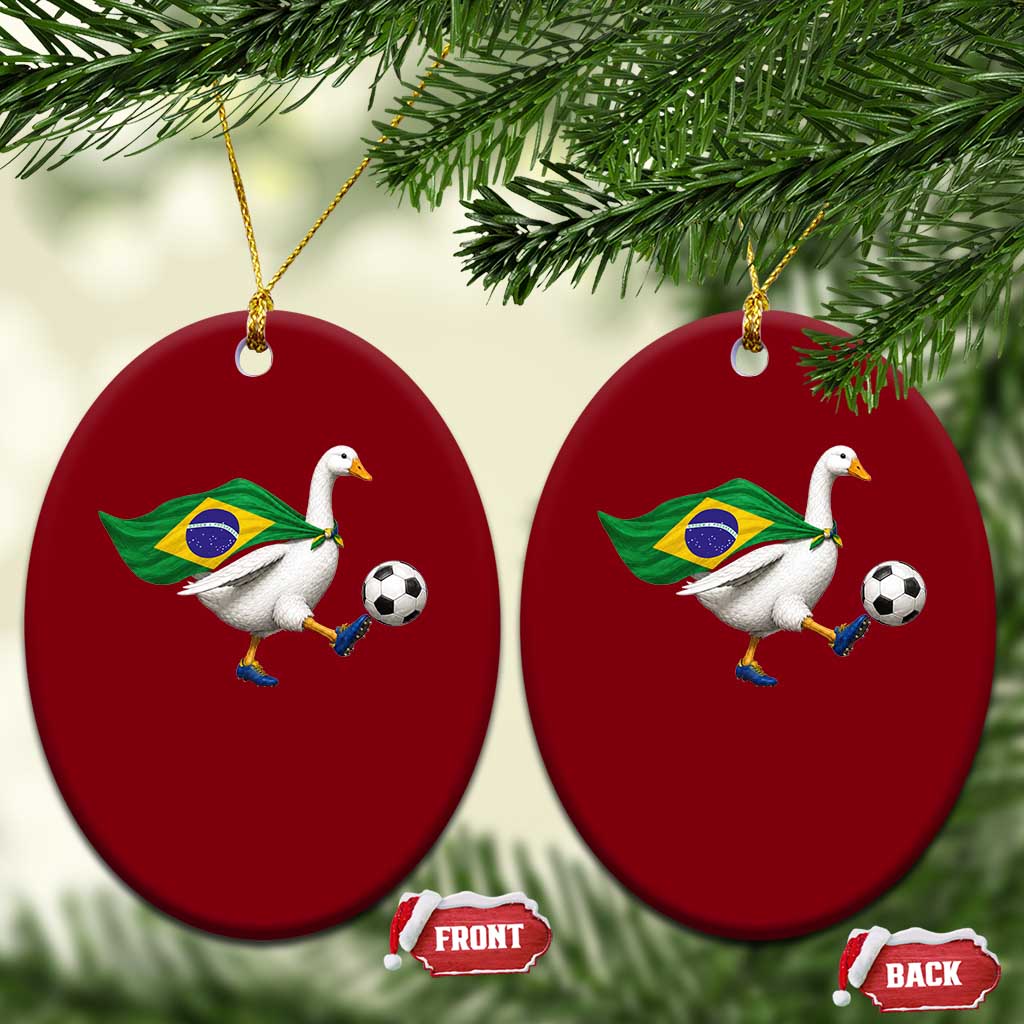 Brazil Soccer Goose Ceramic Ornament Brazilian Flag Patriotic Football Fan Graphic TS10 Print Your Wear