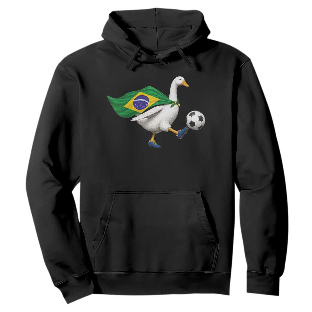 Brazil Soccer Goose Hoodie Brazilian Flag Patriotic Football Fan Graphic TS10 Black Print Your Wear