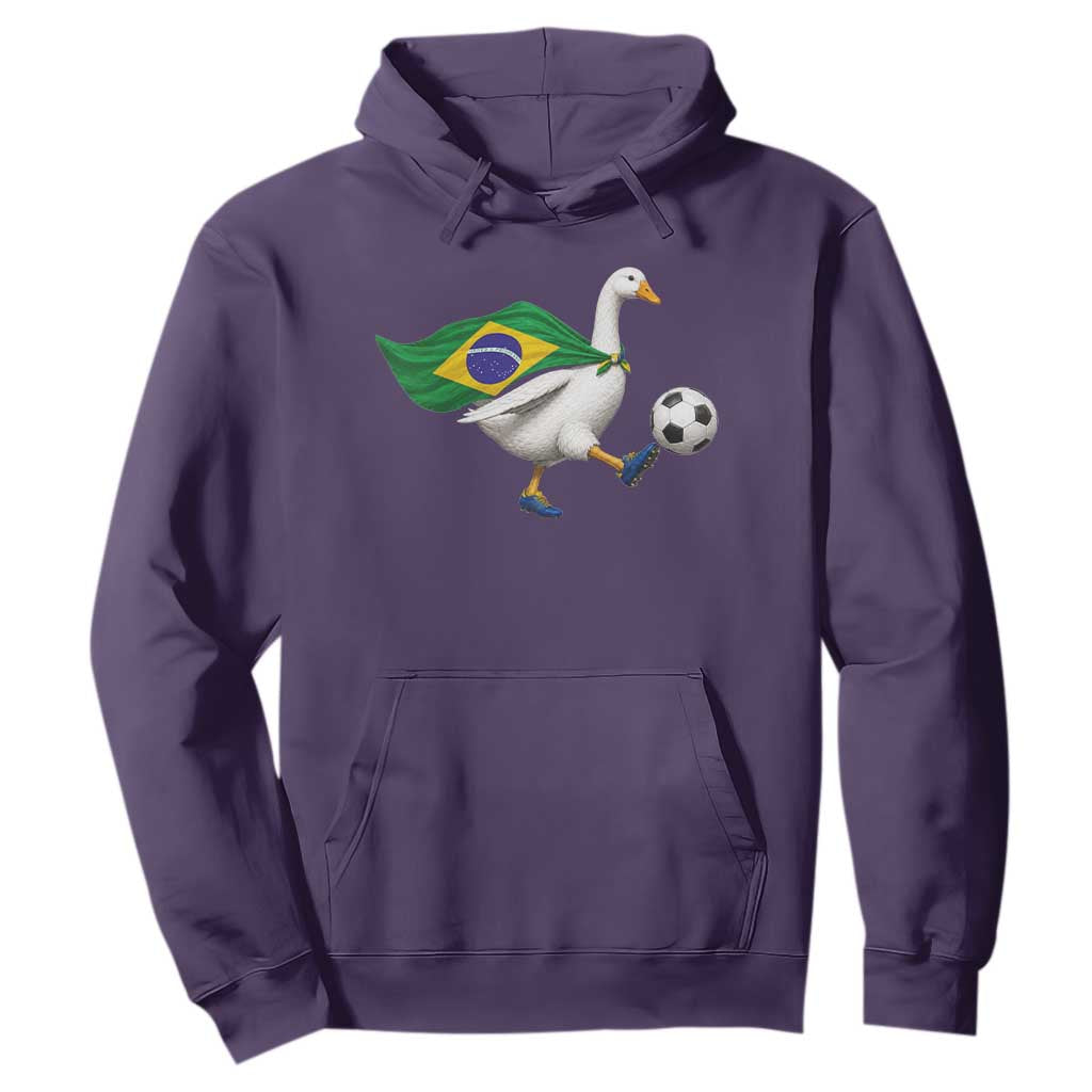 Brazil Soccer Goose Hoodie Brazilian Flag Patriotic Football Fan Graphic TS10 Purple Print Your Wear