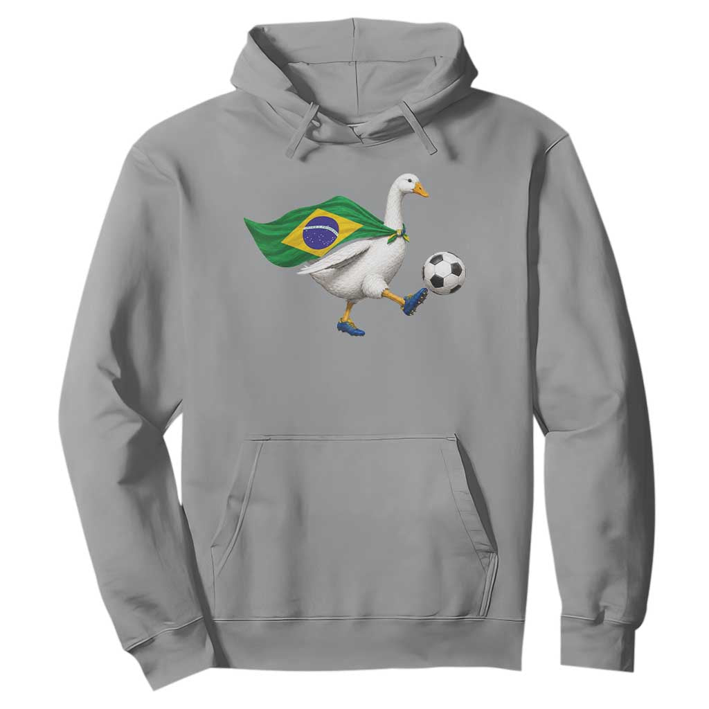 Brazil Soccer Goose Hoodie Brazilian Flag Patriotic Football Fan Graphic TS10 Sport Gray Print Your Wear