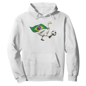 Brazil Soccer Goose Hoodie Brazilian Flag Patriotic Football Fan Graphic TS10 White Print Your Wear