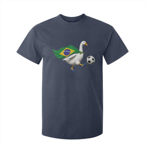 Brazil Soccer Goose T Shirt For Kid Brazilian Flag Patriotic Football Fan Graphic TS10 Navy Print Your Wear
