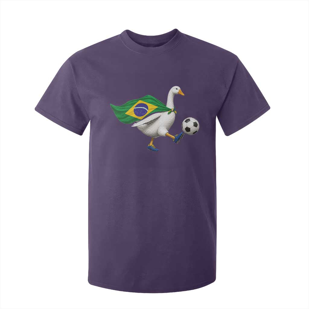 Brazil Soccer Goose T Shirt For Kid Brazilian Flag Patriotic Football Fan Graphic TS10 Purple Print Your Wear