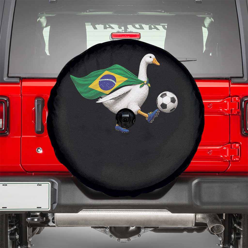 Brazil Soccer Goose Spare Tire Cover Brazilian Flag Patriotic Football Fan Graphic TS10 Black Print Your Wear