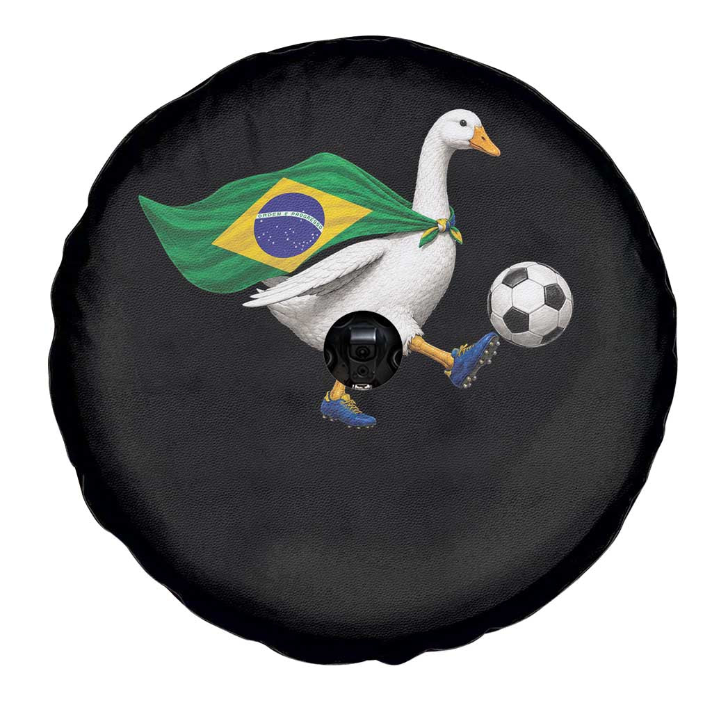 Brazil Soccer Goose Spare Tire Cover Brazilian Flag Patriotic Football Fan Graphic TS10 Print Your Wear
