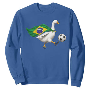 Brazil Soccer Goose Sweatshirt Brazilian Flag Patriotic Football Fan Graphic TS10 Royal Blue Print Your Wear