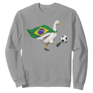 Brazil Soccer Goose Sweatshirt Brazilian Flag Patriotic Football Fan Graphic TS10 Sport Gray Print Your Wear