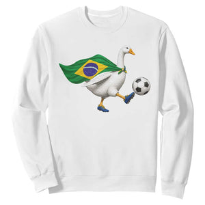 Brazil Soccer Goose Sweatshirt Brazilian Flag Patriotic Football Fan Graphic TS10 White Print Your Wear