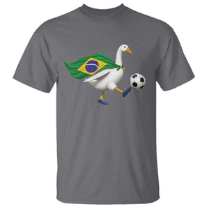 Brazil Soccer Goose T Shirt Brazilian Flag Patriotic Football Fan Graphic TS10 Charcoal Print Your Wear