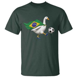 Brazil Soccer Goose T Shirt Brazilian Flag Patriotic Football Fan Graphic TS10 Dark Forest Green Print Your Wear