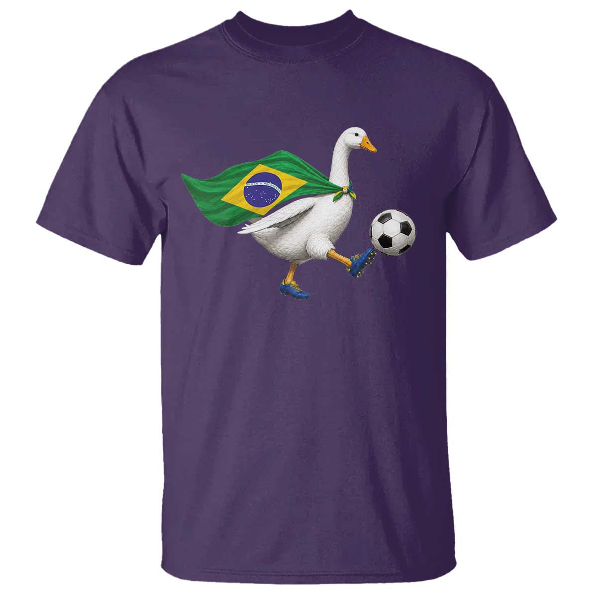 Brazil Soccer Goose T Shirt Brazilian Flag Patriotic Football Fan Graphic TS10 Purple Print Your Wear