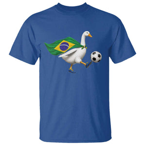 Brazil Soccer Goose T Shirt Brazilian Flag Patriotic Football Fan Graphic TS10 Royal Blue Print Your Wear