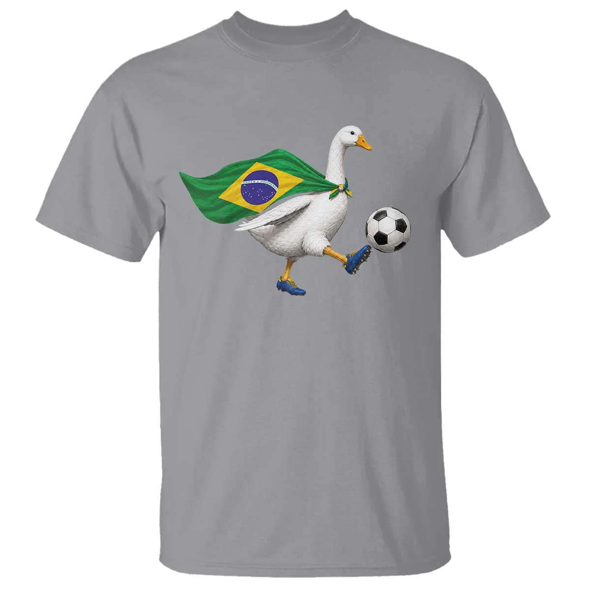 Brazil Soccer Goose T Shirt Brazilian Flag Patriotic Football Fan Graphic TS10 Sport Gray Print Your Wear