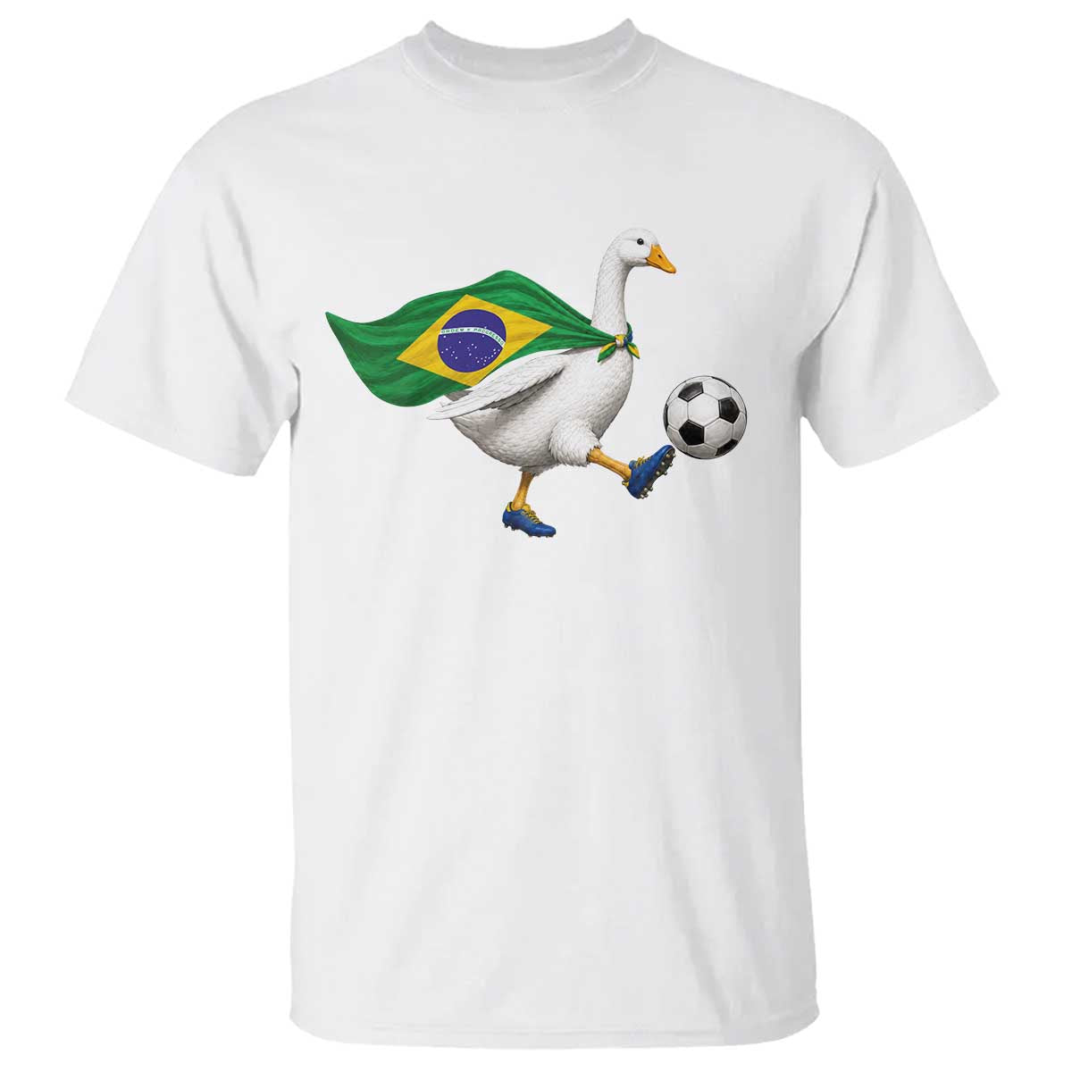 Brazil Soccer Goose T Shirt Brazilian Flag Patriotic Football Fan Graphic TS10 White Print Your Wear