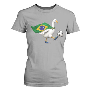 Brazil Soccer Goose T Shirt For Women Brazilian Flag Patriotic Football Fan Graphic TS10 Sport Gray Print Your Wear