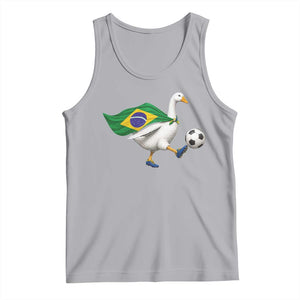 Brazil Soccer Goose Tank Top Brazilian Flag Patriotic Football Fan Graphic TS10 Athletic Heather Print Your Wear