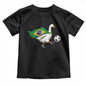 Brazil Soccer Goose Toddler T Shirt Brazilian Flag Patriotic Football Fan Graphic TS10 Black Print Your Wear