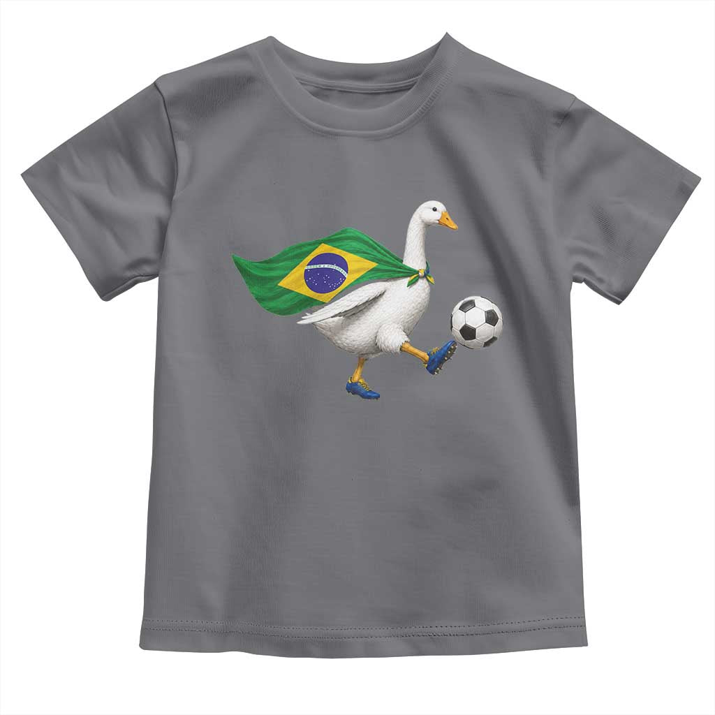 Brazil Soccer Goose Toddler T Shirt Brazilian Flag Patriotic Football Fan Graphic TS10 Charcoal Print Your Wear
