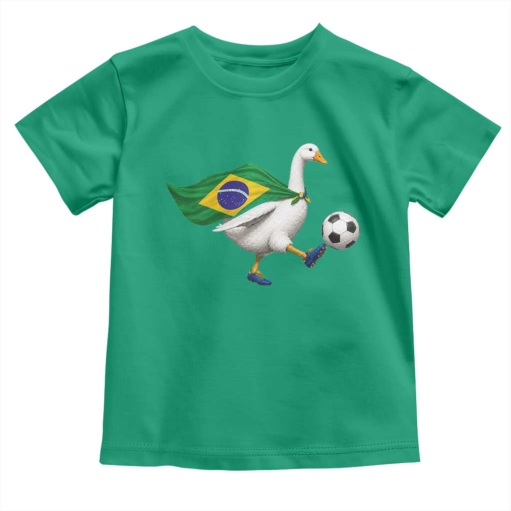 Brazil Soccer Goose Toddler T Shirt Brazilian Flag Patriotic Football Fan Graphic TS10 Irish Green Print Your Wear