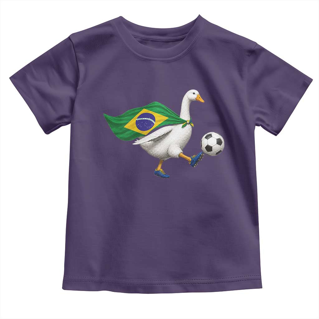 Brazil Soccer Goose Toddler T Shirt Brazilian Flag Patriotic Football Fan Graphic TS10 Purple Print Your Wear