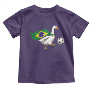 Brazil Soccer Goose Toddler T Shirt Brazilian Flag Patriotic Football Fan Graphic TS10 Purple Print Your Wear