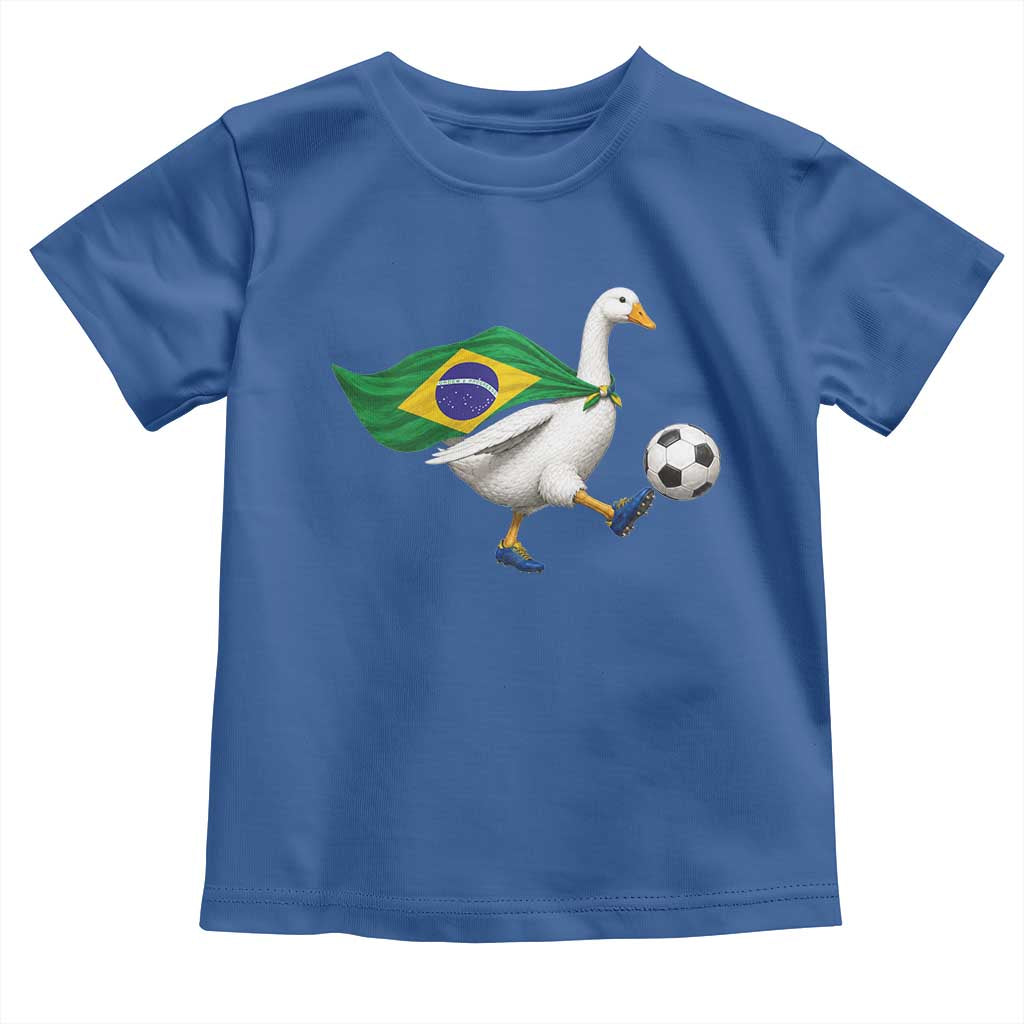 Brazil Soccer Goose Toddler T Shirt Brazilian Flag Patriotic Football Fan Graphic TS10 Royal Blue Print Your Wear