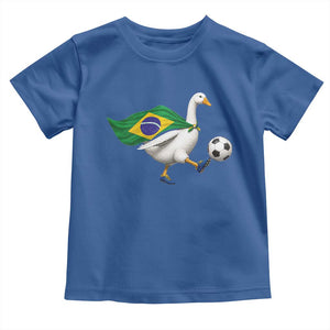 Brazil Soccer Goose Toddler T Shirt Brazilian Flag Patriotic Football Fan Graphic TS10 Royal Blue Print Your Wear