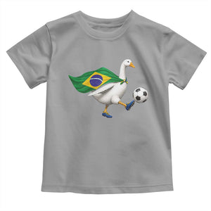 Brazil Soccer Goose Toddler T Shirt Brazilian Flag Patriotic Football Fan Graphic TS10 Sport Gray Print Your Wear