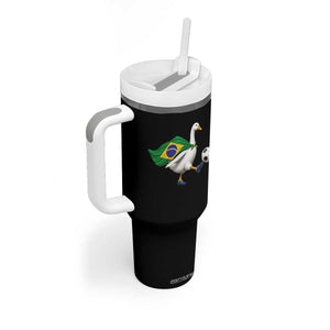 Brazil Soccer Goose Tumbler With Handle Brazilian Flag Patriotic Football Fan Graphic TS10 Print Your Wear