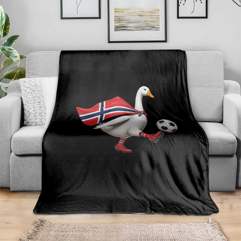 Norway Soccer Goose Throw Blanket Norwegian Flag Patriotic Football Fan Graphic TS10 Print Your Wear