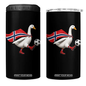 Norway Soccer Goose 4 in 1 Can Cooler Tumbler Norwegian Flag Patriotic Football Fan Graphic TS10 One Size: 16 oz Black Print Your Wear