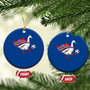 Norway Soccer Goose Ceramic Ornament Norwegian Flag Patriotic Football Fan Graphic TS10 1pc Blue Print Your Wear