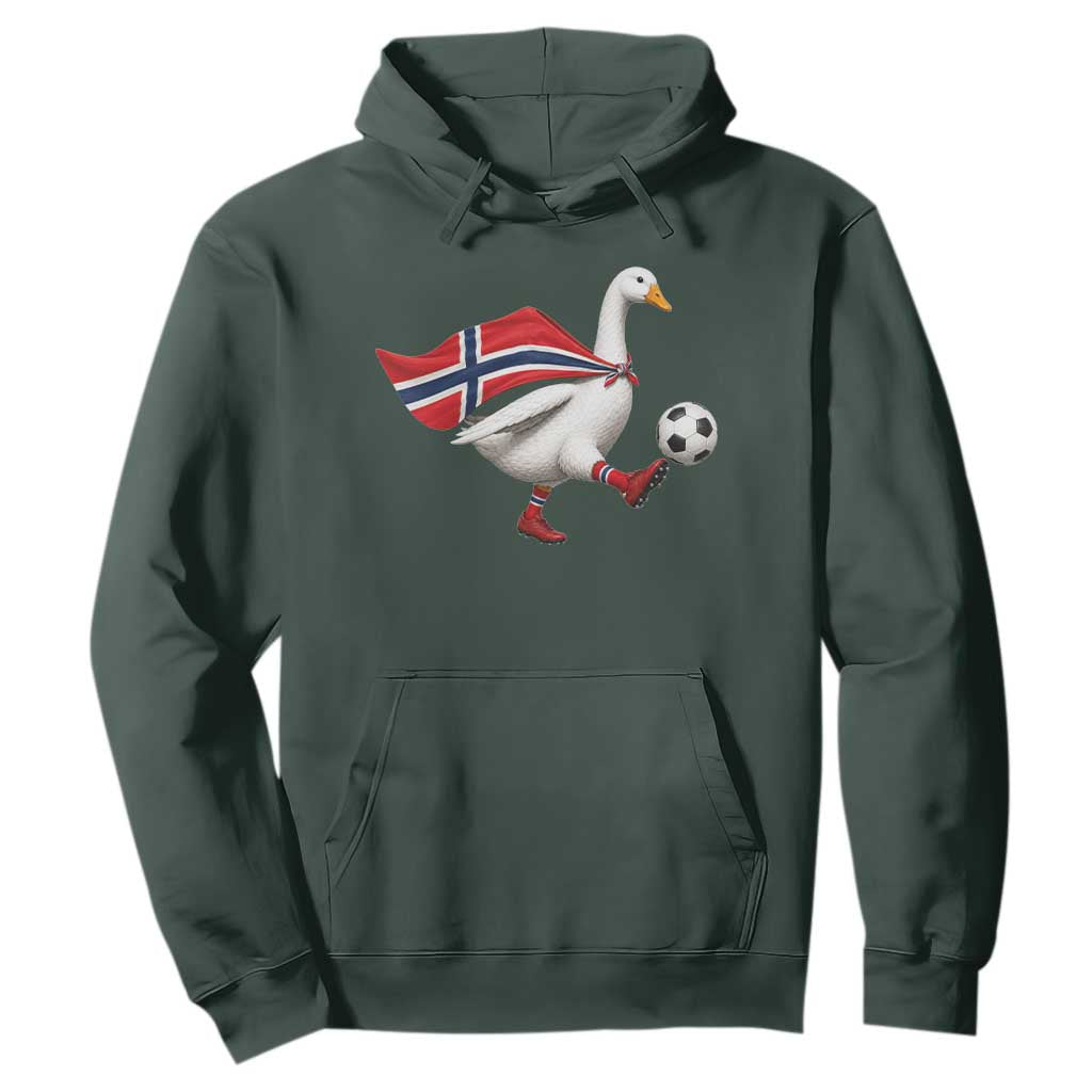 Norway Soccer Goose Hoodie Norwegian Flag Patriotic Football Fan Graphic TS10 Dark Forest Green Print Your Wear