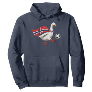 Norway Soccer Goose Hoodie Norwegian Flag Patriotic Football Fan Graphic TS10 Navy Print Your Wear