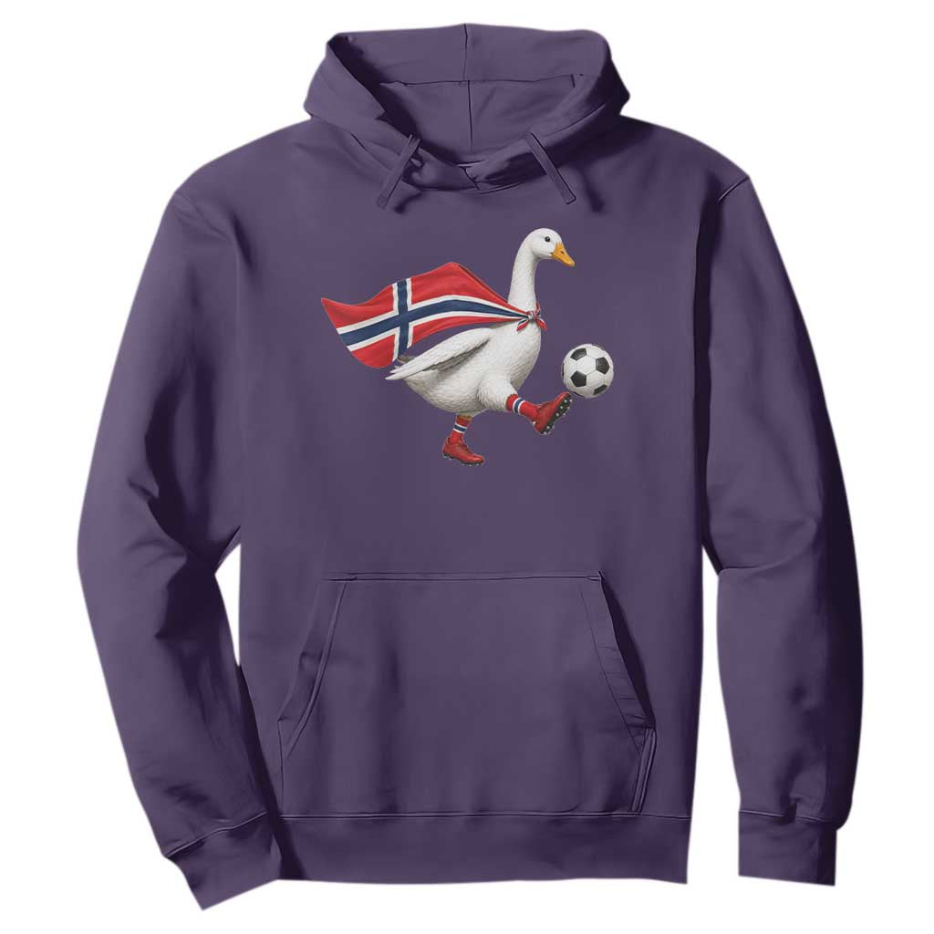 Norway Soccer Goose Hoodie Norwegian Flag Patriotic Football Fan Graphic TS10 S Purple Print Your Wear