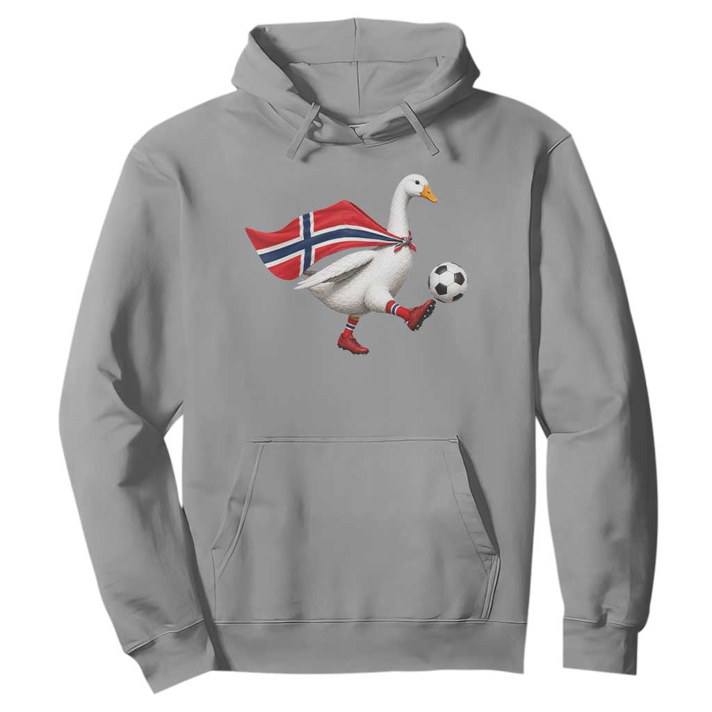 Norway Soccer Goose Hoodie Norwegian Flag Patriotic Football Fan Graphic TS10 Sport Gray Print Your Wear
