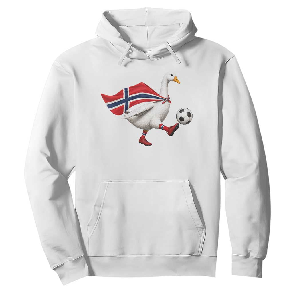 Norway Soccer Goose Hoodie Norwegian Flag Patriotic Football Fan Graphic TS10 White Print Your Wear
