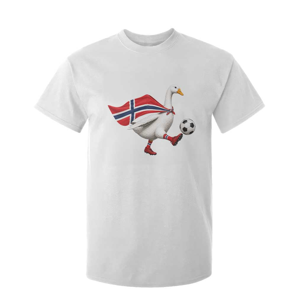 Norway Soccer Goose T Shirt For Kid Norwegian Flag Patriotic Football Fan Graphic TS10 White Print Your Wear