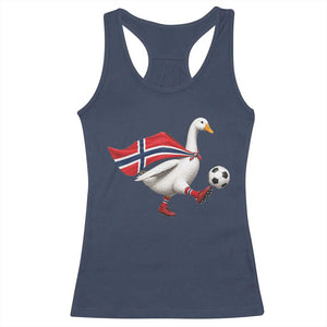 Norway Soccer Goose Racerback Tank Top Norwegian Flag Patriotic Football Fan Graphic TS10 Navy Print Your Wear