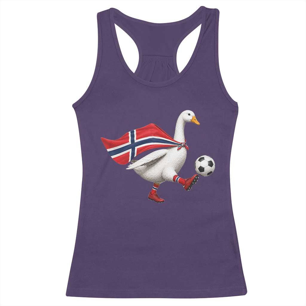 Norway Soccer Goose Racerback Tank Top Norwegian Flag Patriotic Football Fan Graphic TS10 Purple Print Your Wear