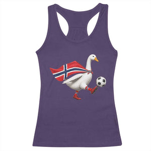 Norway Soccer Goose Racerback Tank Top Norwegian Flag Patriotic Football Fan Graphic TS10 Purple Print Your Wear