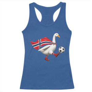 Norway Soccer Goose Racerback Tank Top Norwegian Flag Patriotic Football Fan Graphic TS10 Royal Blue Print Your Wear